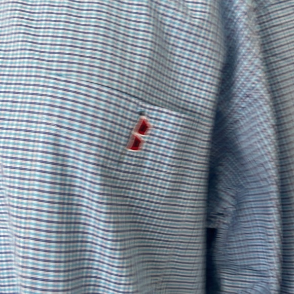 Chatham Chino Company Plaid Blue Shirt Men’s Size L - Picture 2 of 6